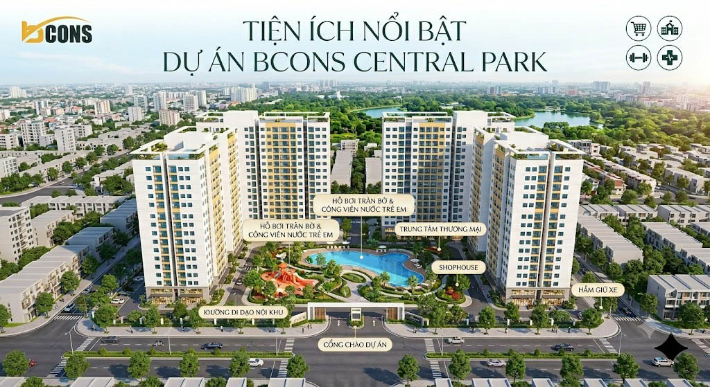 Phối cảnh dự án Bcons Central Park
